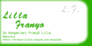 lilla franyo business card